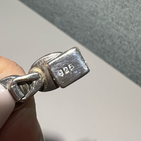 925 Vintage Mexico Sterling Silver Disk Link Bracelet - Picture 7 of 13